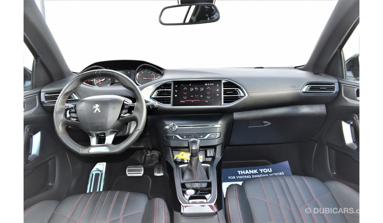 Peugeot 308 AED 1468 PM | 1.6L GT LINE 2020 GCC AGENCY WARRANTY UP TO 2025 OR 100000KM