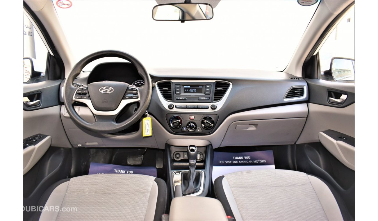 Hyundai Accent AED 718 PM | 1.6L GL GCC WARRANTY