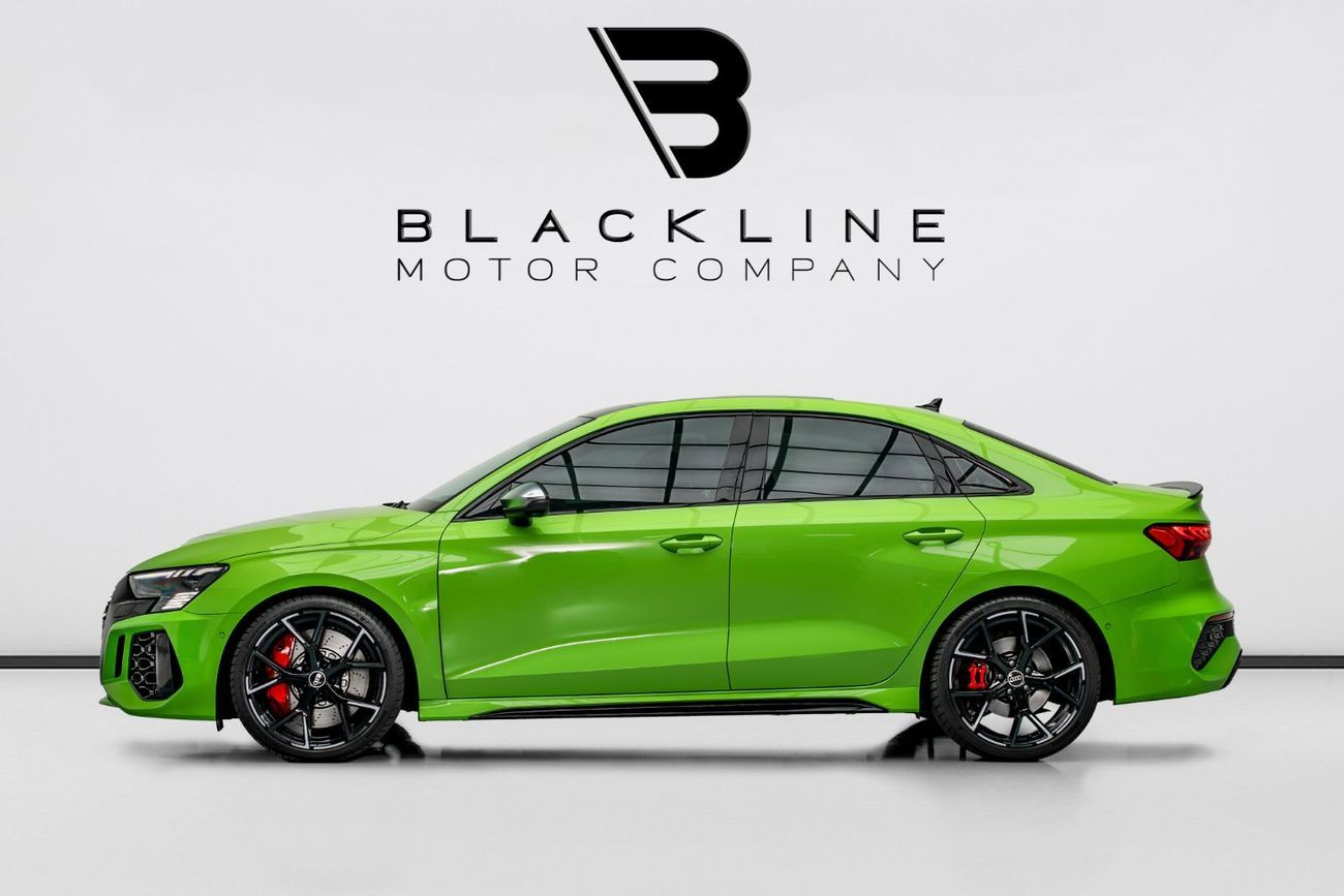 Audi RS3 TFSI quattro 2.5L Sedan 2024 Audi RS3, 2028 Audi Warranty + Service Contract, Kyalami Green, Low KMs