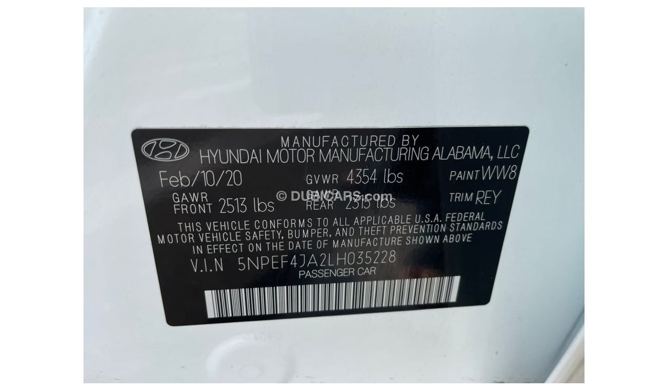 هيونداي سوناتا 2020 HYUNDAI SONATA SEL+ / GCC REG 5% VAT