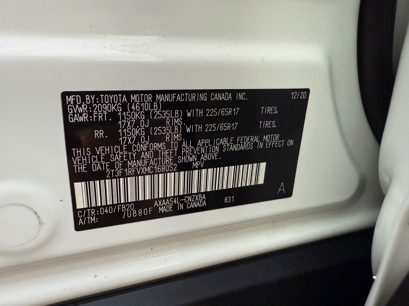 Toyota RAV4 2021 LE AWD LEATHER SEATS 2.5 USA SPEC