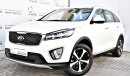 Kia Sorento DEALER WARRANTY 3.3L V6 AWD 2016 GCC SPECS