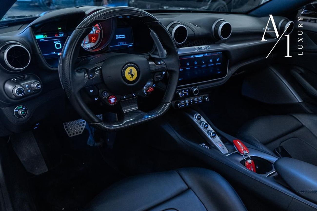 Ferrari Portofino Std 3.9L 2020 Ferrari Portofino, Warranty, Carbon Fiber Package, Nero Daytona WB Exterior, Very Low