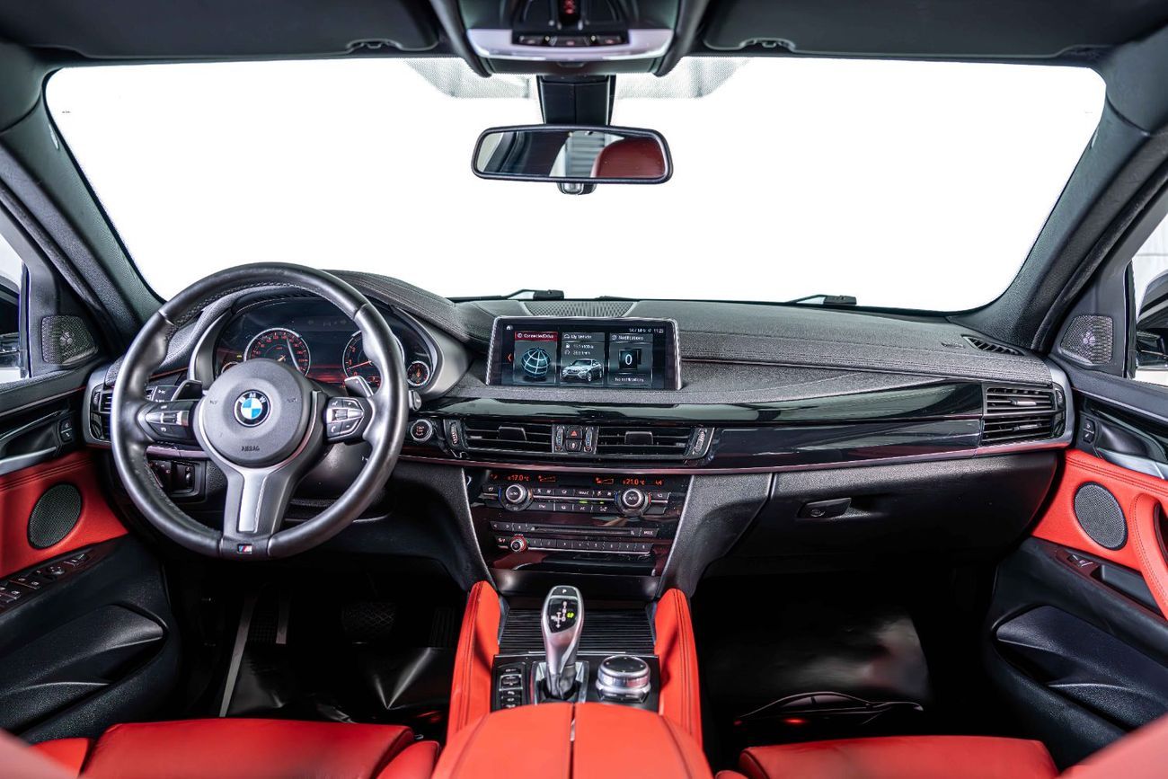 BMW X6 35i M Sport 3.0L X-Drive-MSport-GCC-Pearl White-Premium Red Leather Interior-M Sports Seats