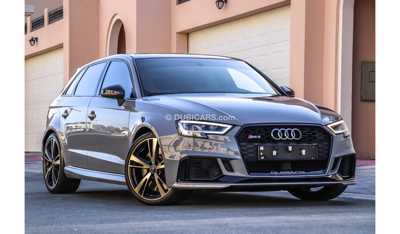 Audi RS3 Nardo Grey (Hatchback) 2018 GCC under Agency Warranty with Zero Down-Payment.