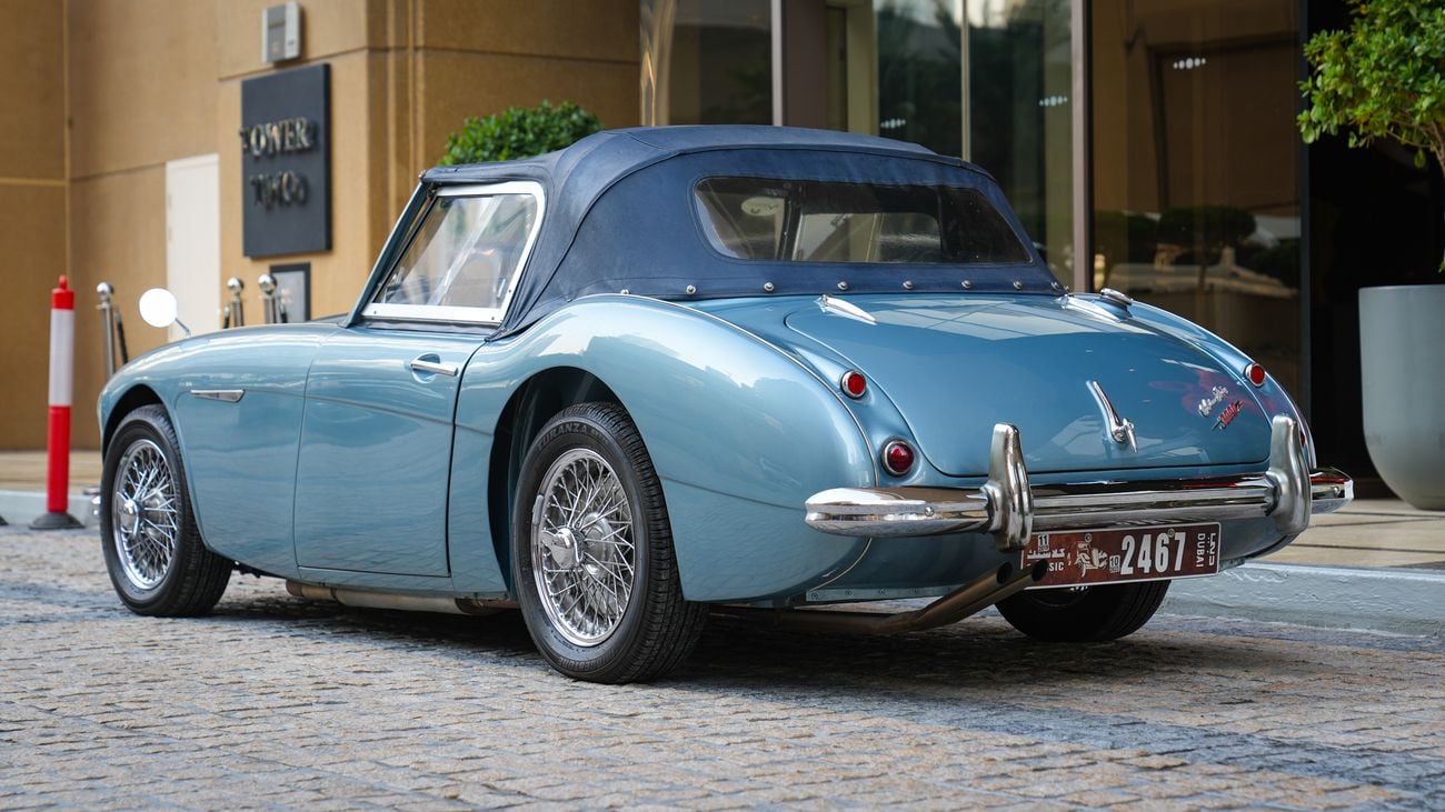 Austin Healey 3000 ice blue, wire wheels