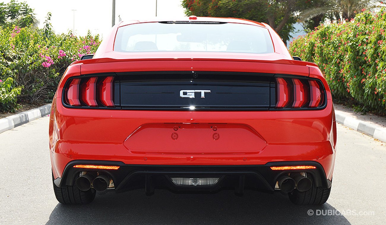 Ford Mustang GT Premium 2018, 5.0 V8 GCC 460hp, 0km w/ 3 Years or 100K km Warranty and 60K km Service at AL TAYER