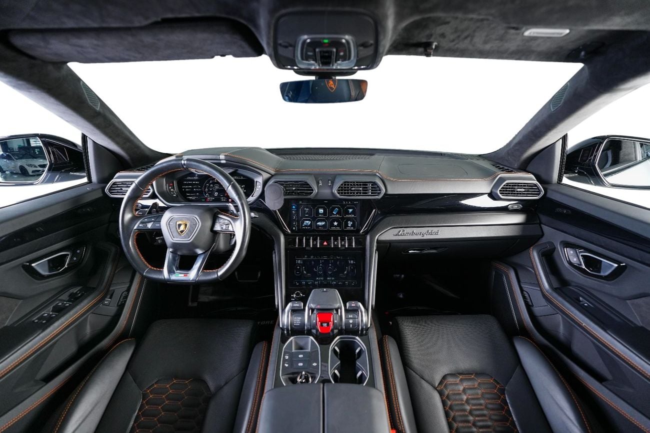 Lamborghini Urus STD Exclusive Leather With Orange Stitching-Black Exterior Pack-23 Inch Black Rims