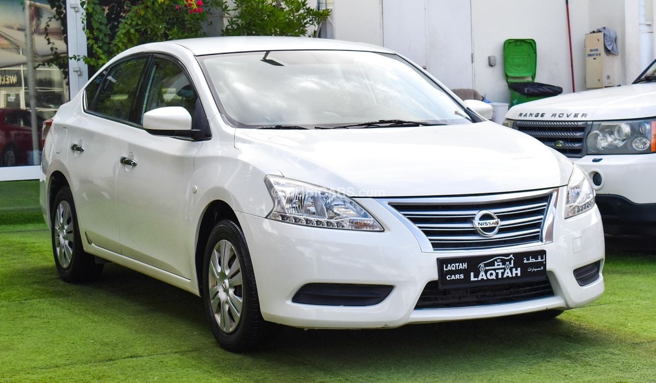 Nissan Sentra GCC, 2016 model, without accidents, white color, beige leather interior, Android screen, rear camera