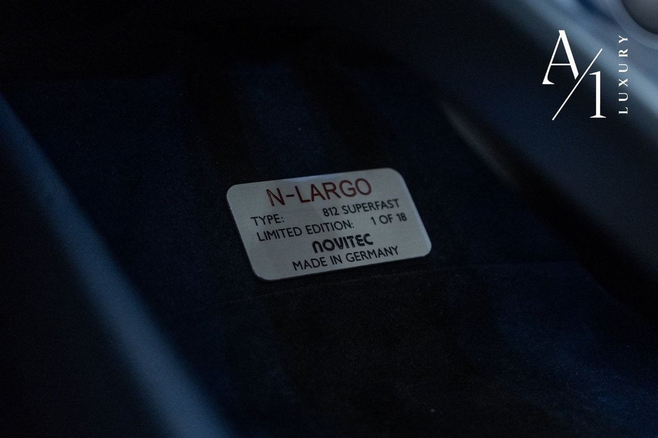 Ferrari 812 Superfast 2018 Ferrari 812 SuperFast, N-LARGO By Novitec, 1 of 18 Limited Edition, Giallo M, European Spec