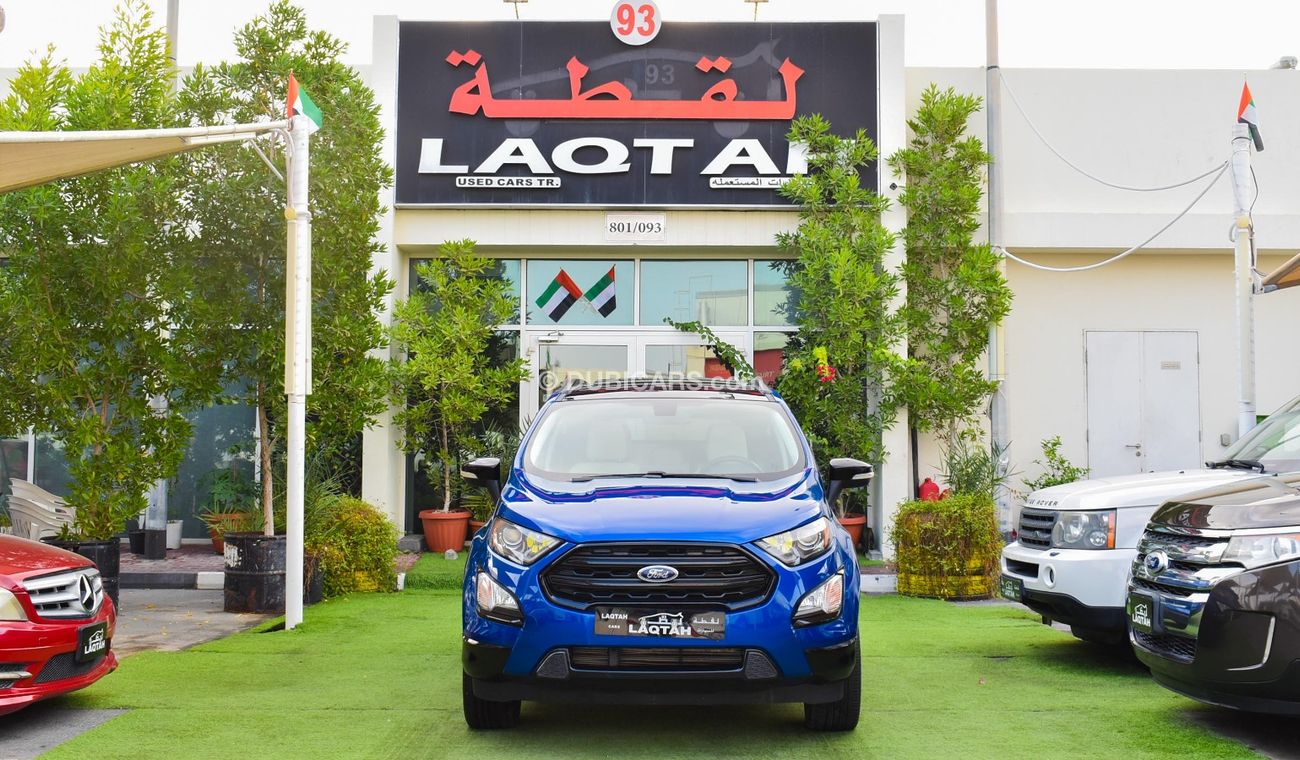 فورد ايكو سبورت موديل  2020 رقم واحد بصمة فتحة جلد حساسات رنجات مثبت سرعه كاميرا خلفية شاشة بحالة ممتازة