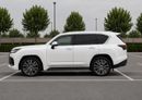 Lexus LX600 Lexus LX 600 twin turbo Model 2025 fuel petrol cylinder 6 white colour outside and interior orange
