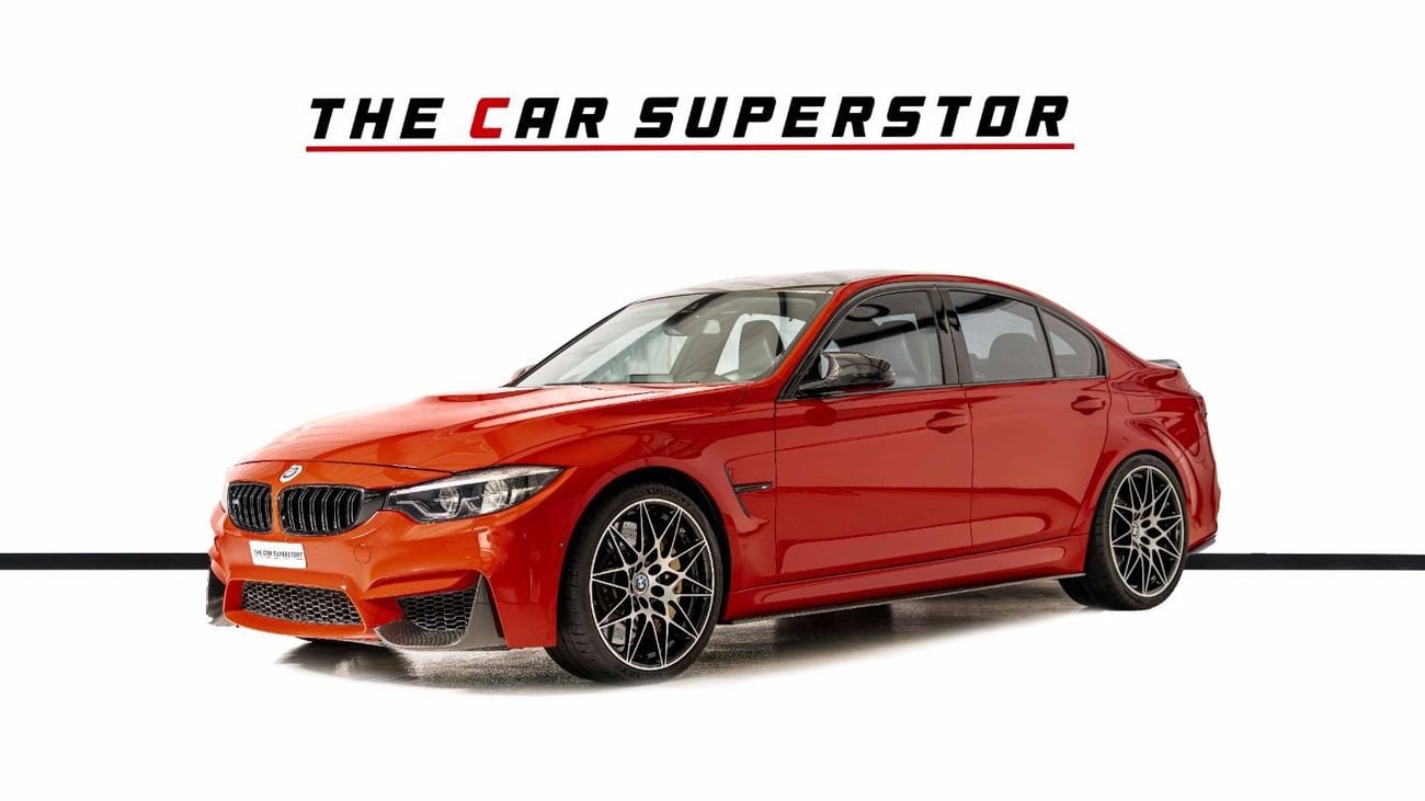 BMW M3 Competition 3.0L Rosso Corsa BMW Individual Color-Carbon Ceramic Brakes-Gold Brake Calipers