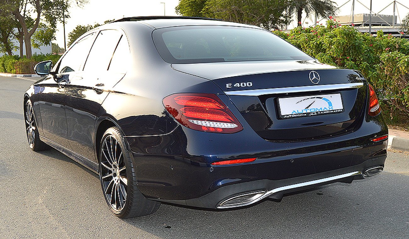 Mercedes-Benz E 400 AMG 4MATIC, 3.0L V6 GCC Specs w/ Gargash Warranty until 2021 and Gargash Service until 60,000km