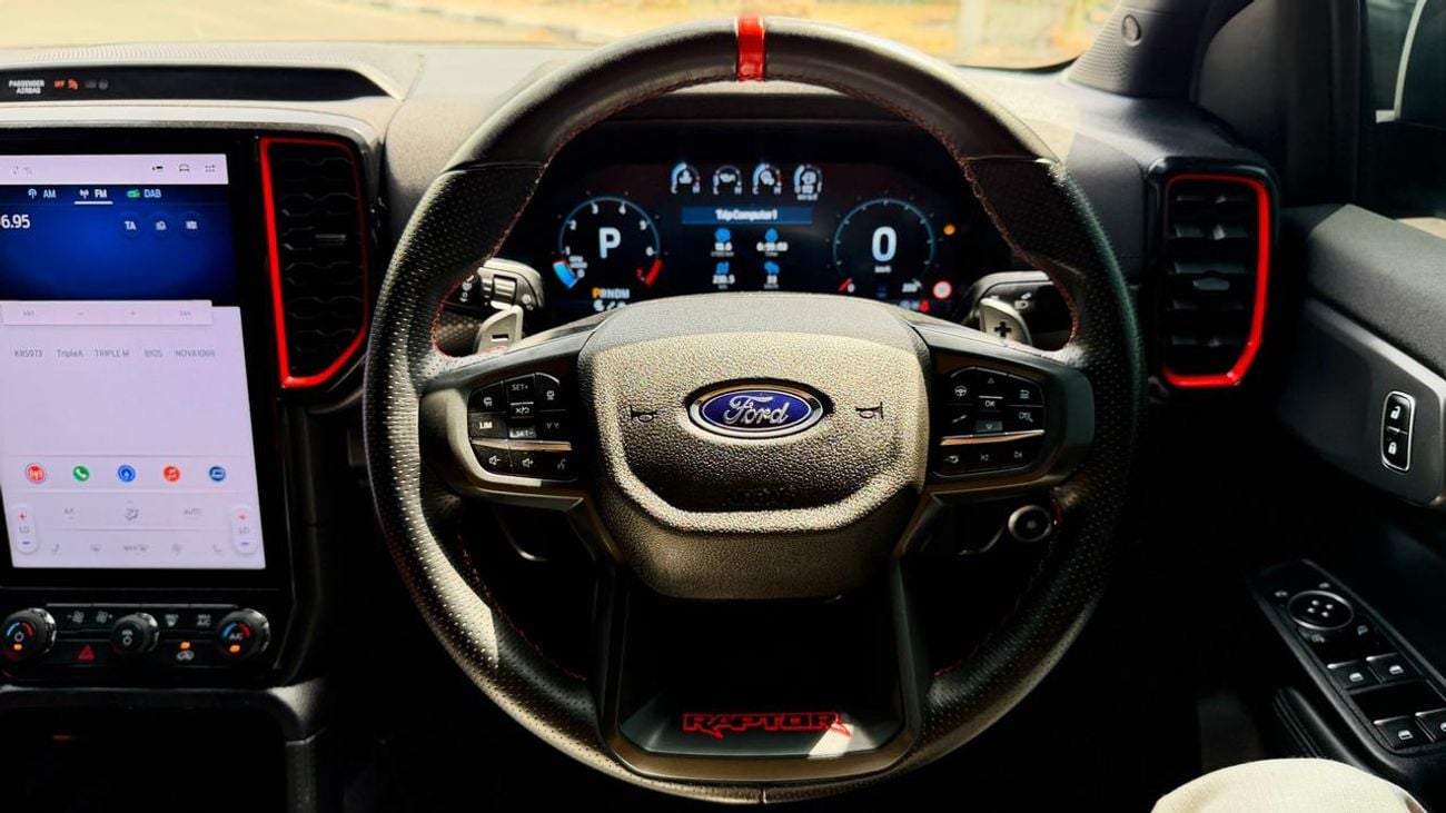 فورد رينجر رابتور 2024 | 3.0L PETROL ENGINE | AT | RHD | 4X4 HEAVY SPORT BAR | TESLA STYLE SCREEN | DIGITAL INSTRUMENT