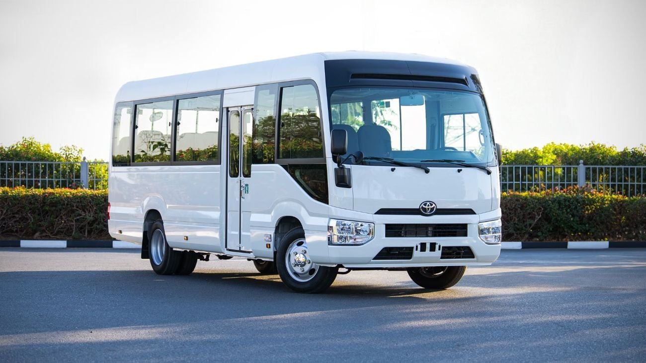 Toyota Coaster 4.0L- White Inside Grey | Export Only