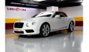 بنتلي كونتيننتال جي تي سي Bentley Continental GT V8 S Convertible 2015 GCC under Warranty with Flexible Down-Payment