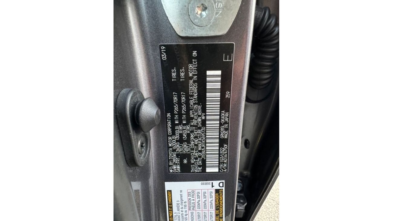 Toyota 4Runner 2019 SR5 PREMIUM SUNROOF 4x4 FULL OPTION US SPEC