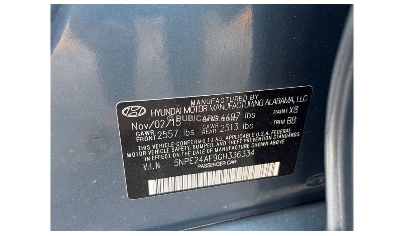 هيونداي سوناتا 2016 KEY START USA IMPORTED - UAE PASS AND FOR EXPORT BOTH!!