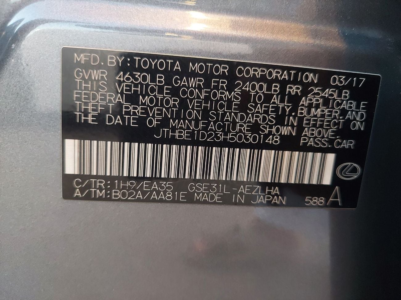 Lexus IS350 F SPORT PLATINUM