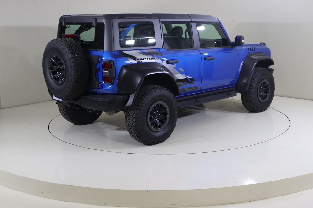 Ford Bronco Raptor B4D4925 BRONCO 4 DOORS RAPTOR 3.0L V6 ECOBOOST W/ ORANGE SBELTS BLACK/BLUE LTHR SSQTCH