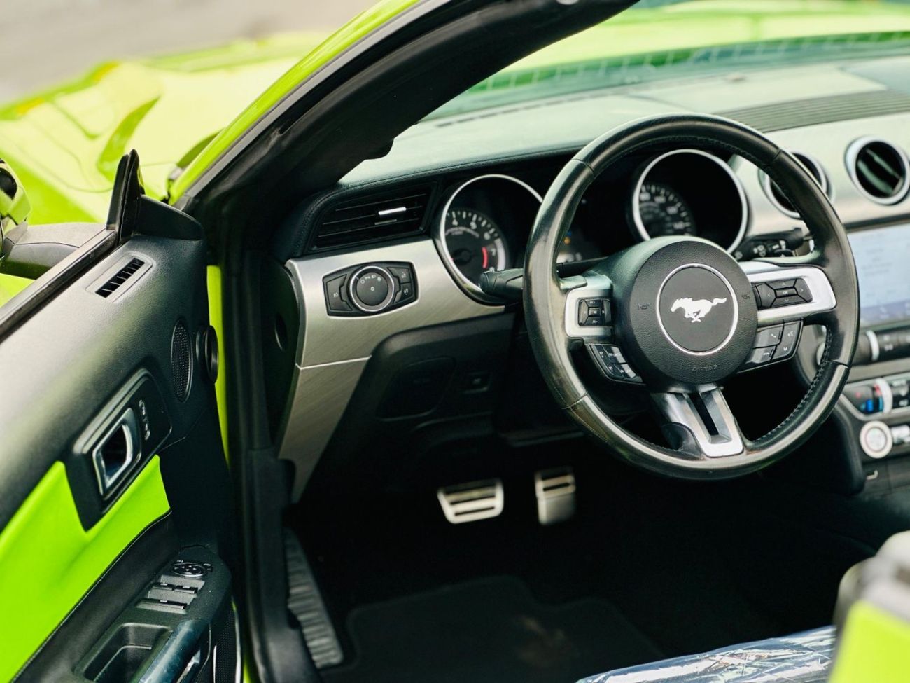 Ford Mustang EcoBoost Convertible | Monthly AED 1060/- | 0% DP | Custom Leather Seats | Fog Lights | # 13059