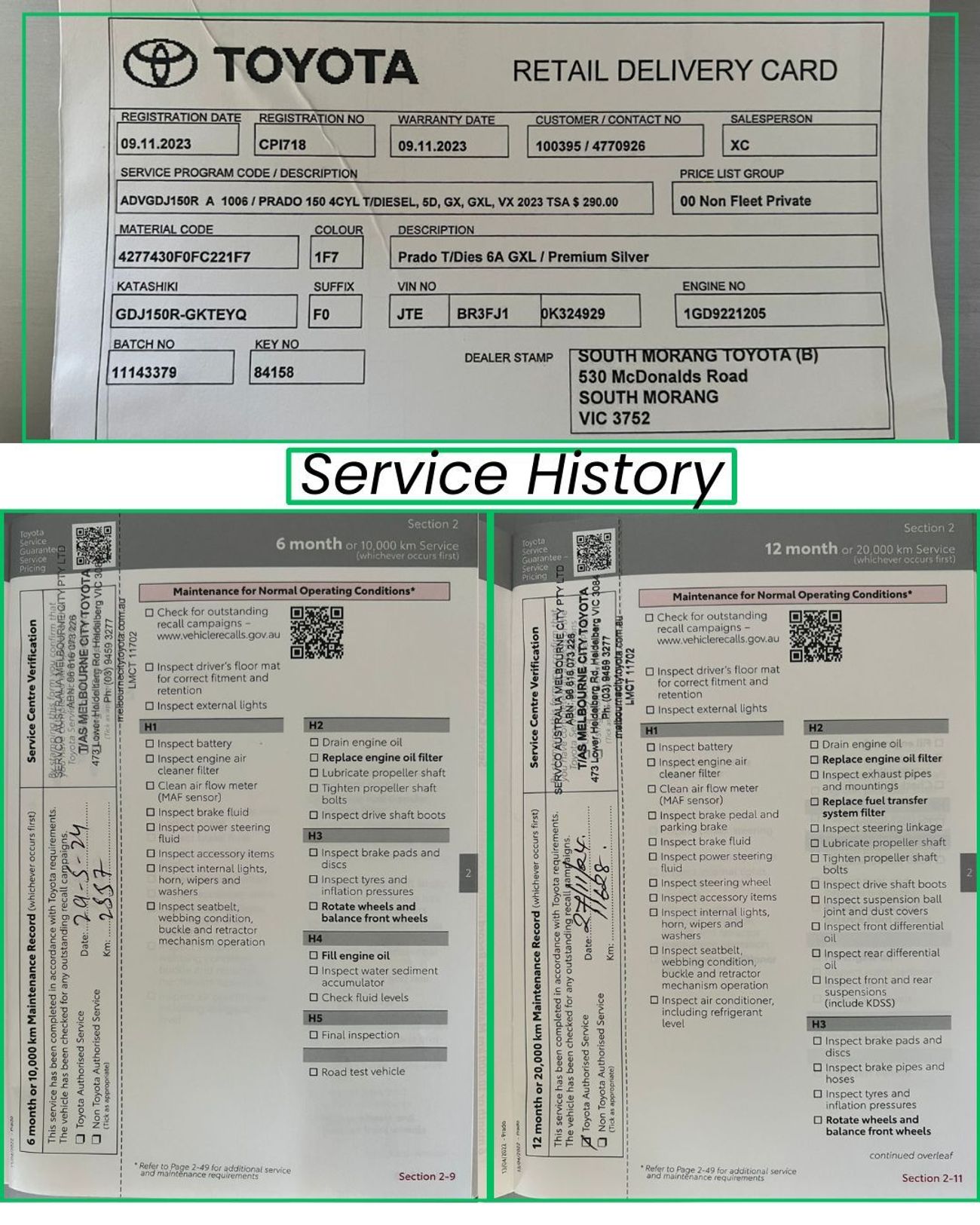 تويوتا برادو Diesel 2.8L 7 Seater. Service History Available