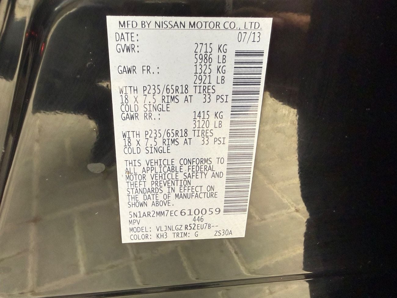 Nissan Pathfinder Platinum 3.5L