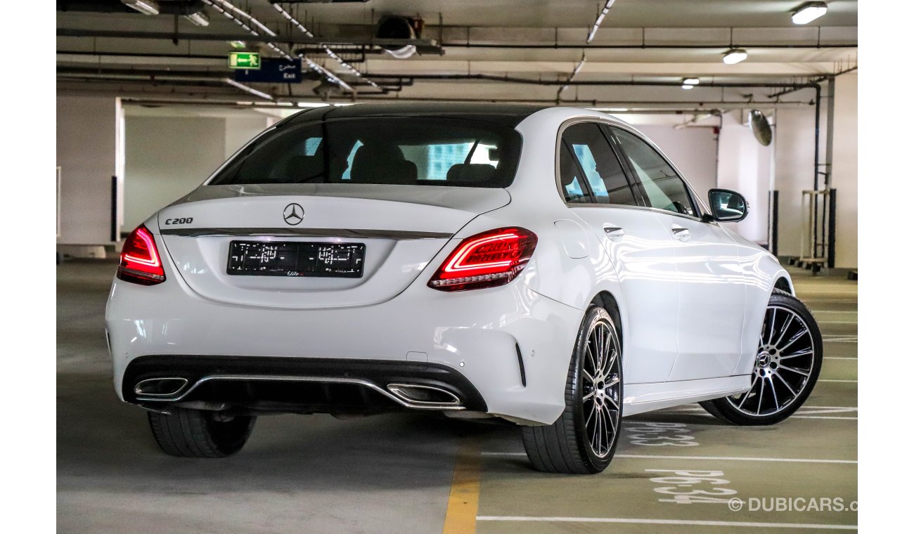 مرسيدس بنز C200 AMG 2019 GCC under Agency Warranty with Zero Down-Payment.