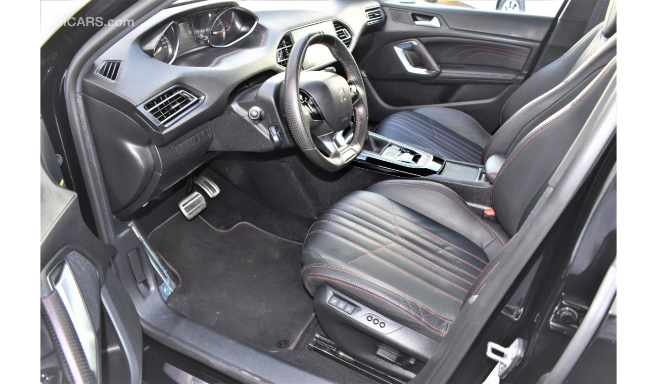 Peugeot 308 AED 1468 PM | 1.6L GT LINE 2020 GCC AGENCY WARRANTY UP TO 2025 OR 100000KM