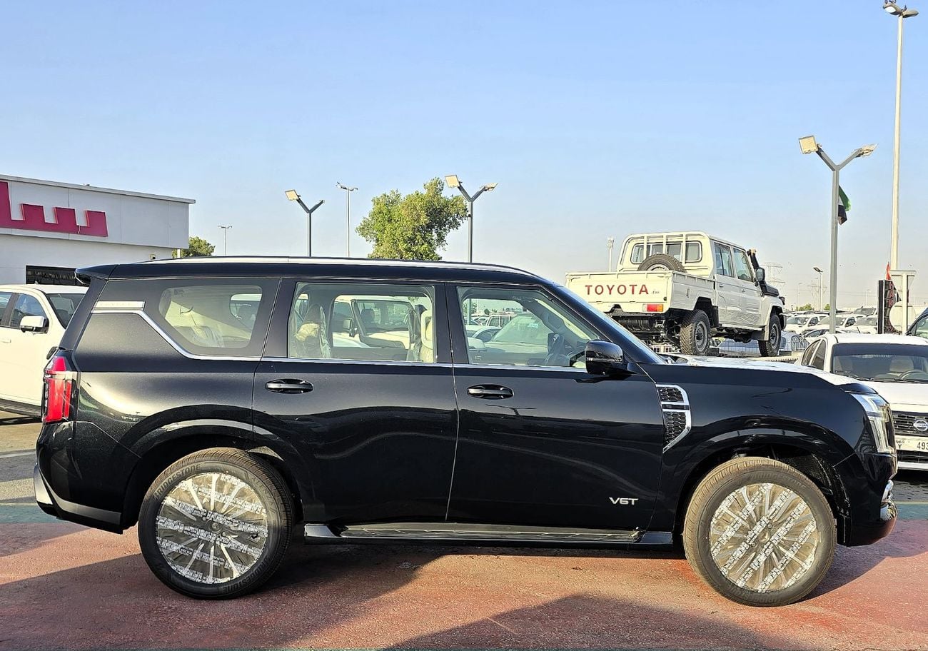 Nissan Patrol LE PLATINUM CITY Nissan patrol platinum full option 3.5l T A/T V6  4WD Gcc black color inside beige