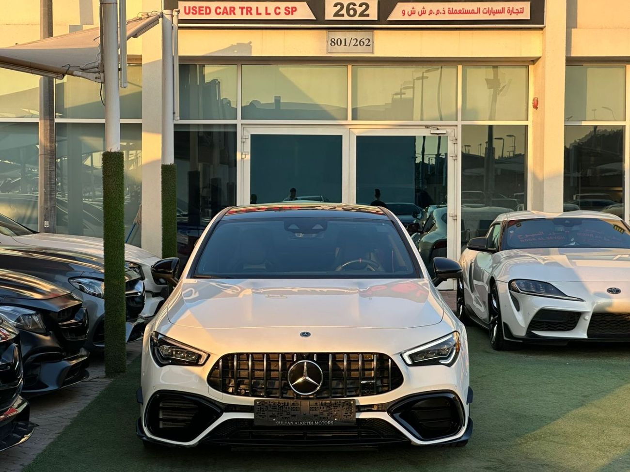 مرسيدس بنز CLA 45 S  AMG مرسيدس CLA45S وارد كلين تايتل صبغ وكاله بحاله ممتازه فل ابشن