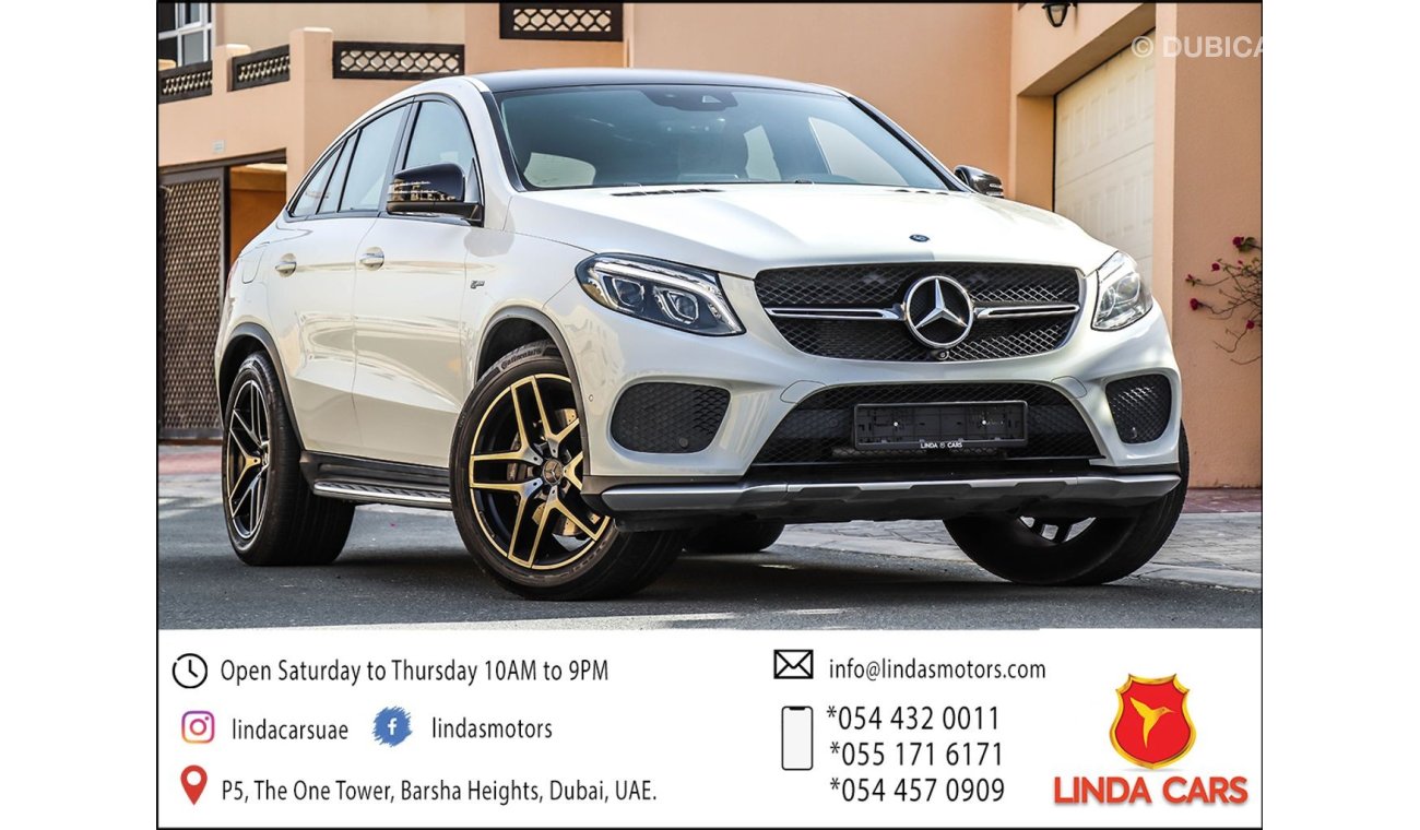 Mercedes-Benz GLE 43 AMG 2017 GCC under Agency Warranty with Zero Down-Payment.