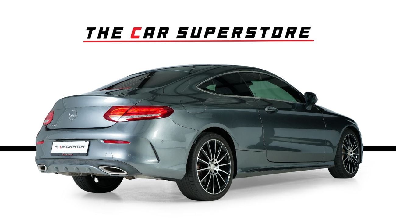 Mercedes Benz C200 AMG Coupe- GCC-Selenite Grey-AMG Body Styling-Panoramic Roof