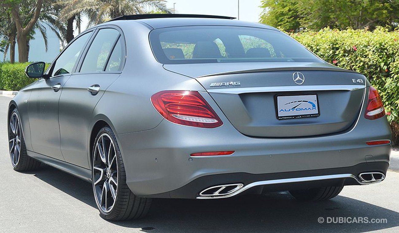 Mercedes-Benz E 43 AMG 2018, 3.0L-V6 Biturbo, GCC with 2 Year Unlimited Mileage Warranty