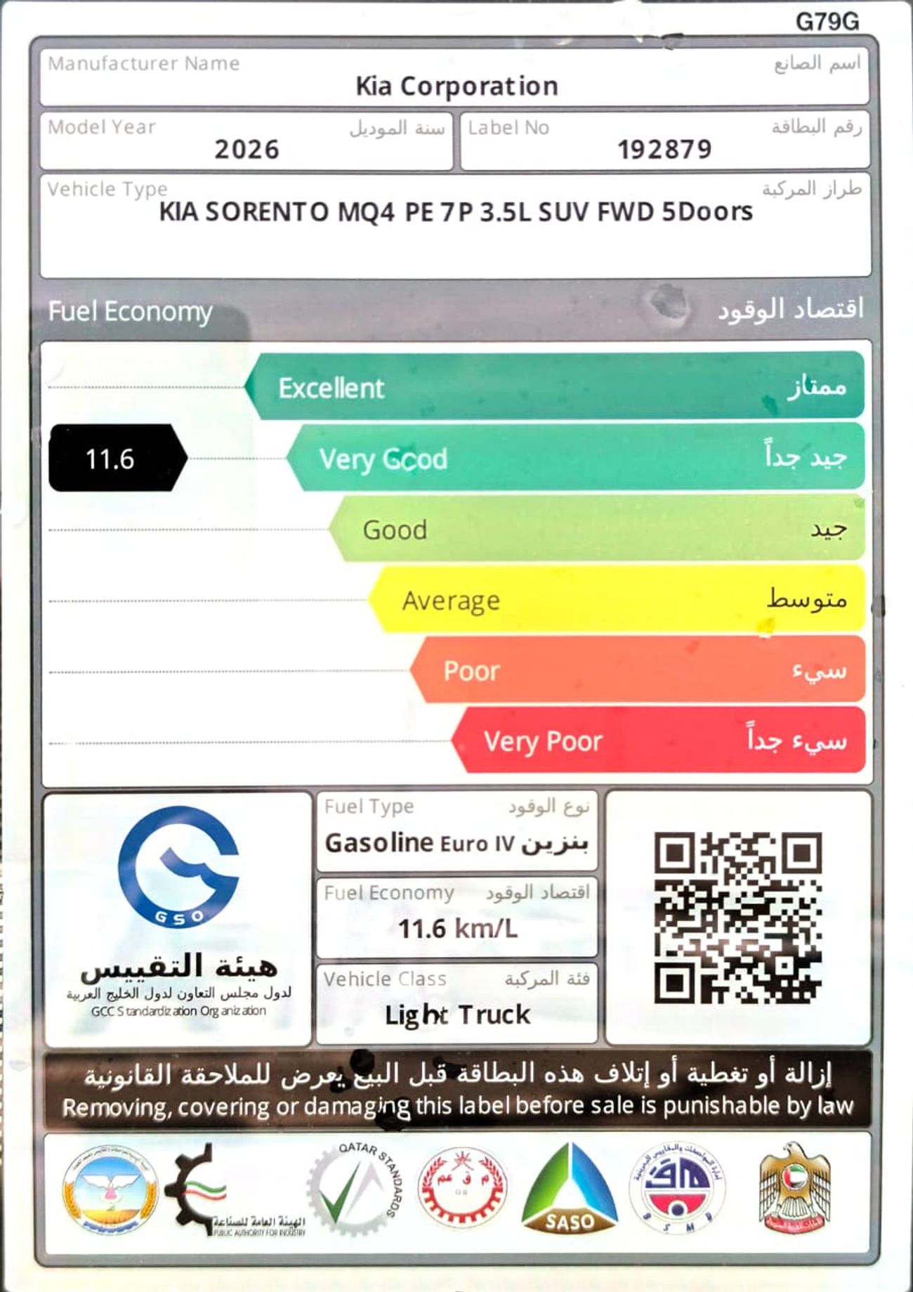 Kia Sorento 3.5L FWD GCC Specs Full Option 2026 Model Brand New