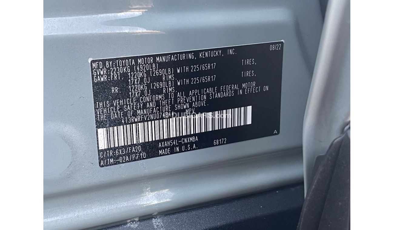 Toyota RAV4 2022 TOYOTA RAV4 XLE HYBRID FULL OPTIONS