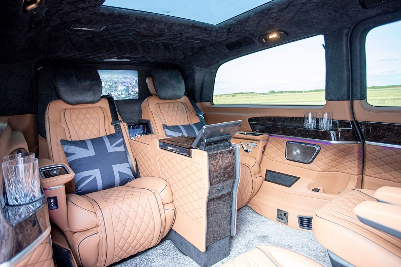 Mercedes Benz V300 Senzati® Jet Class® Oryx Edition® 6 Seat Saddle Brown Leather