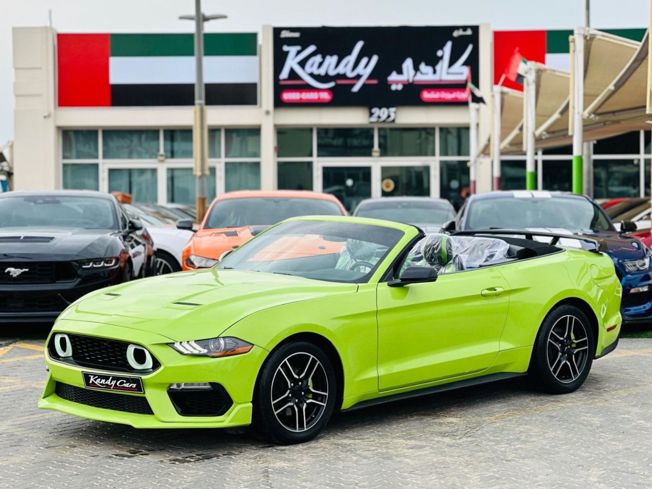 Ford Mustang EcoBoost Convertible | Monthly AED 1060/- | 0% DP | Custom Leather Seats | Fog Lights | # 13059