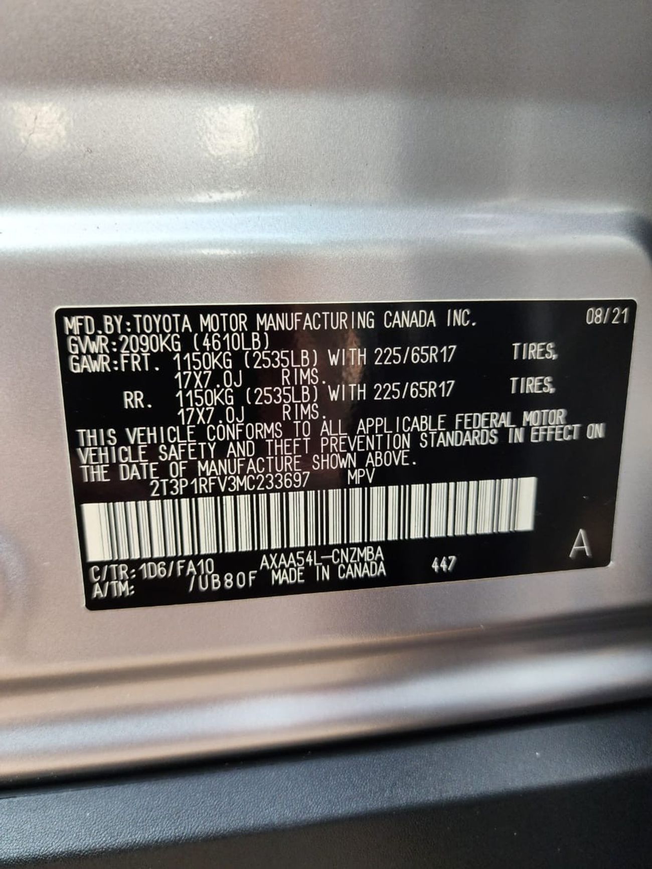 Toyota RAV4 TOYOTA RAV4 XLE 2021