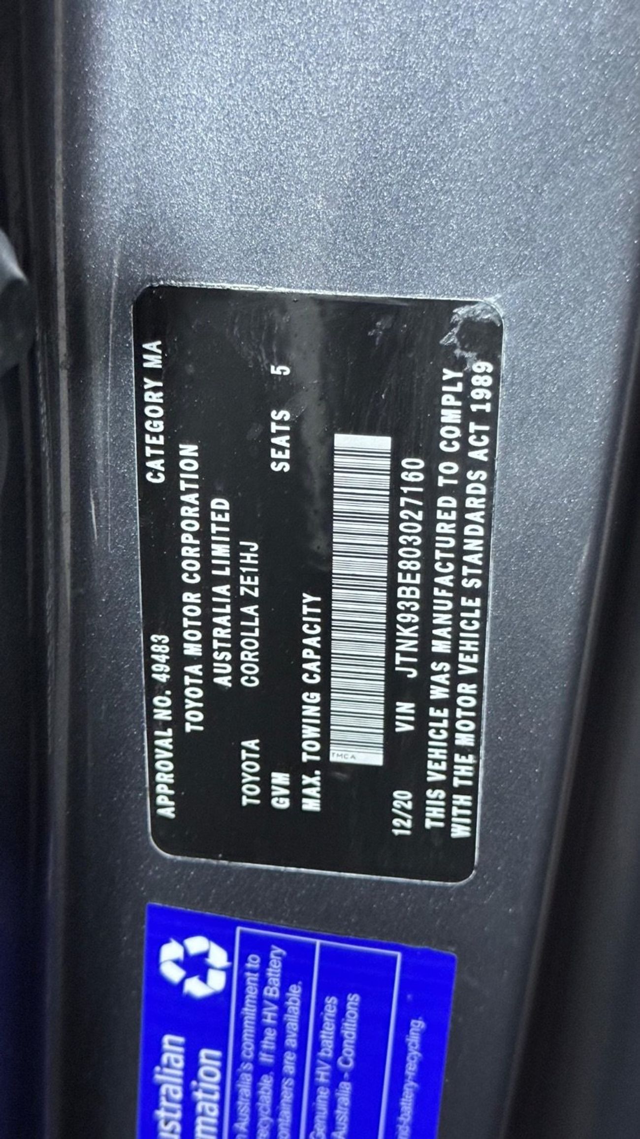 Toyota Corolla Export from Australia