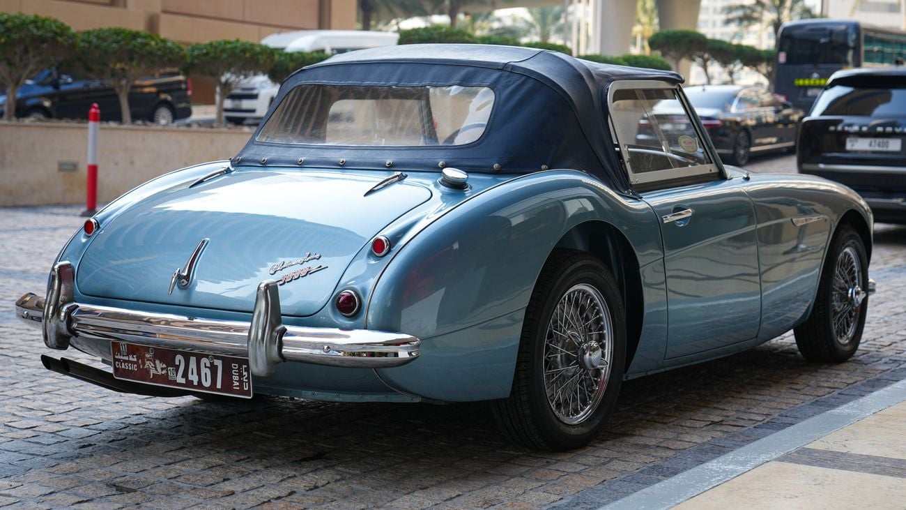 Austin Healey 3000 ice blue, wire wheels