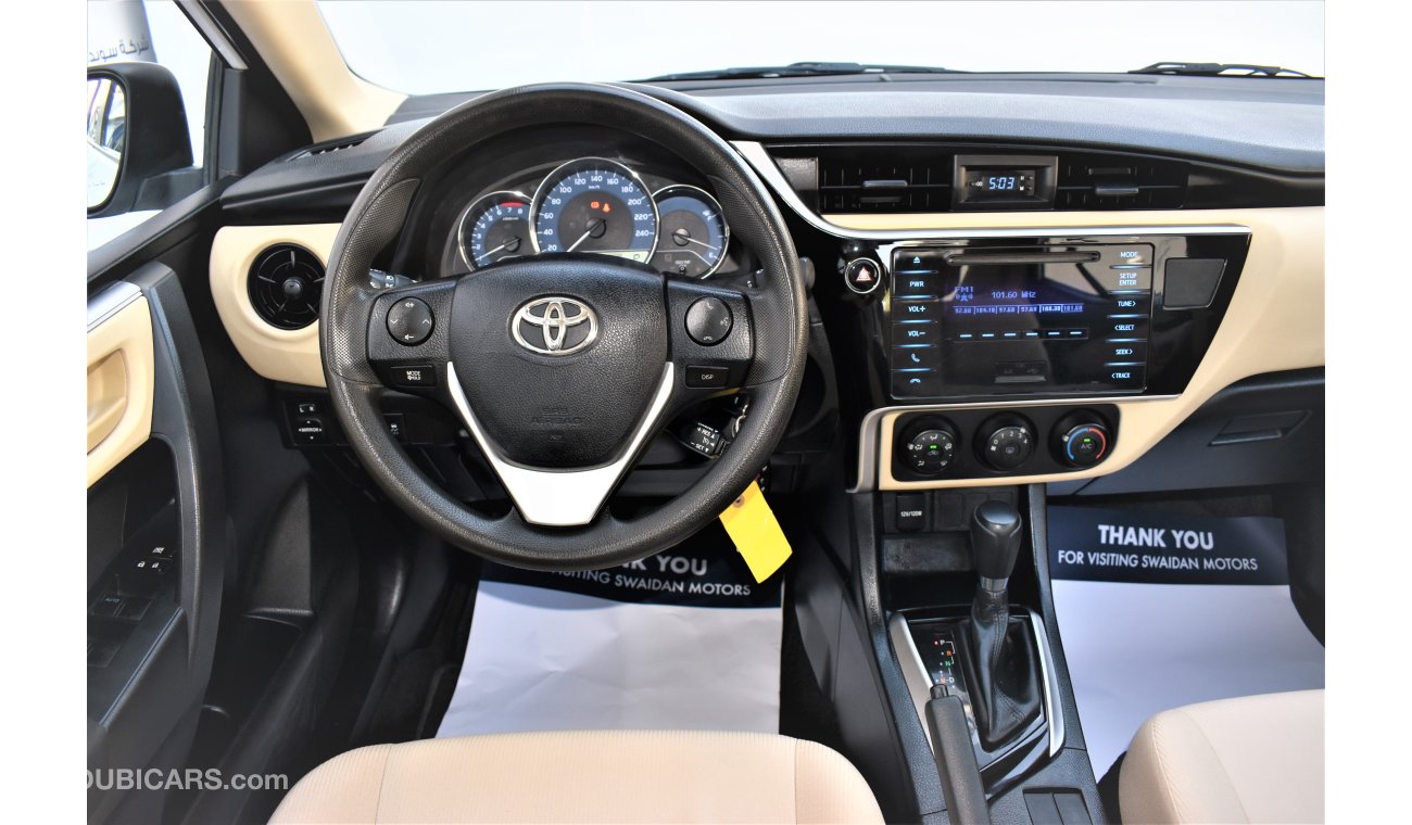 Toyota Corolla 1.6L SE 2018 GCC SPECS DEALER WARRANTY