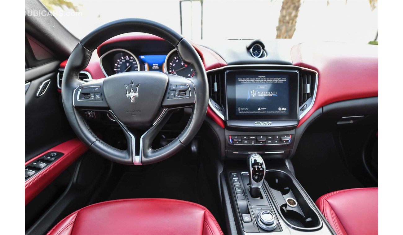 Maserati Ghibli - Like Brand New Condition - Agency Warranty - AED 3,310 Per Month - 0% DP