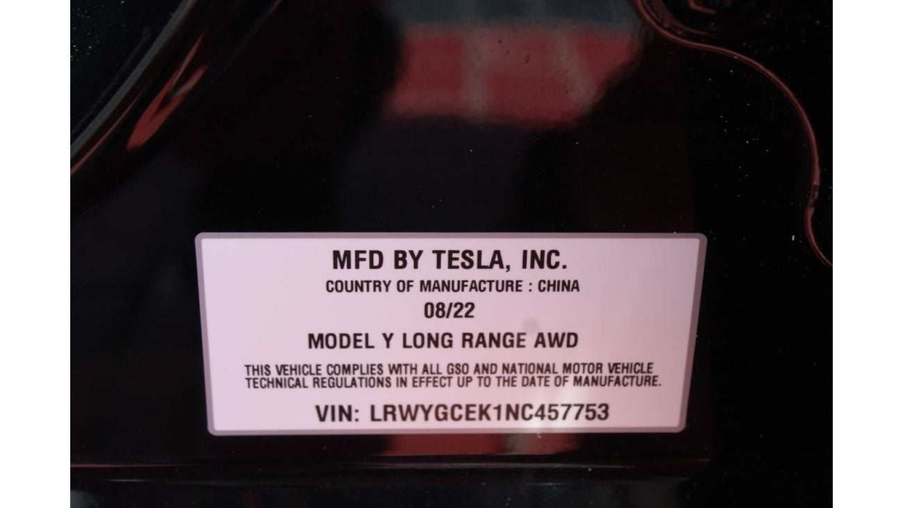 Tesla Model Y TESLA MODEL Y LONG RANGE 4WD DUAL MOTOR 2022 GCC LOW MILEAGE SINGLE OWNER WITH AGENCY WARRANTY IN MI