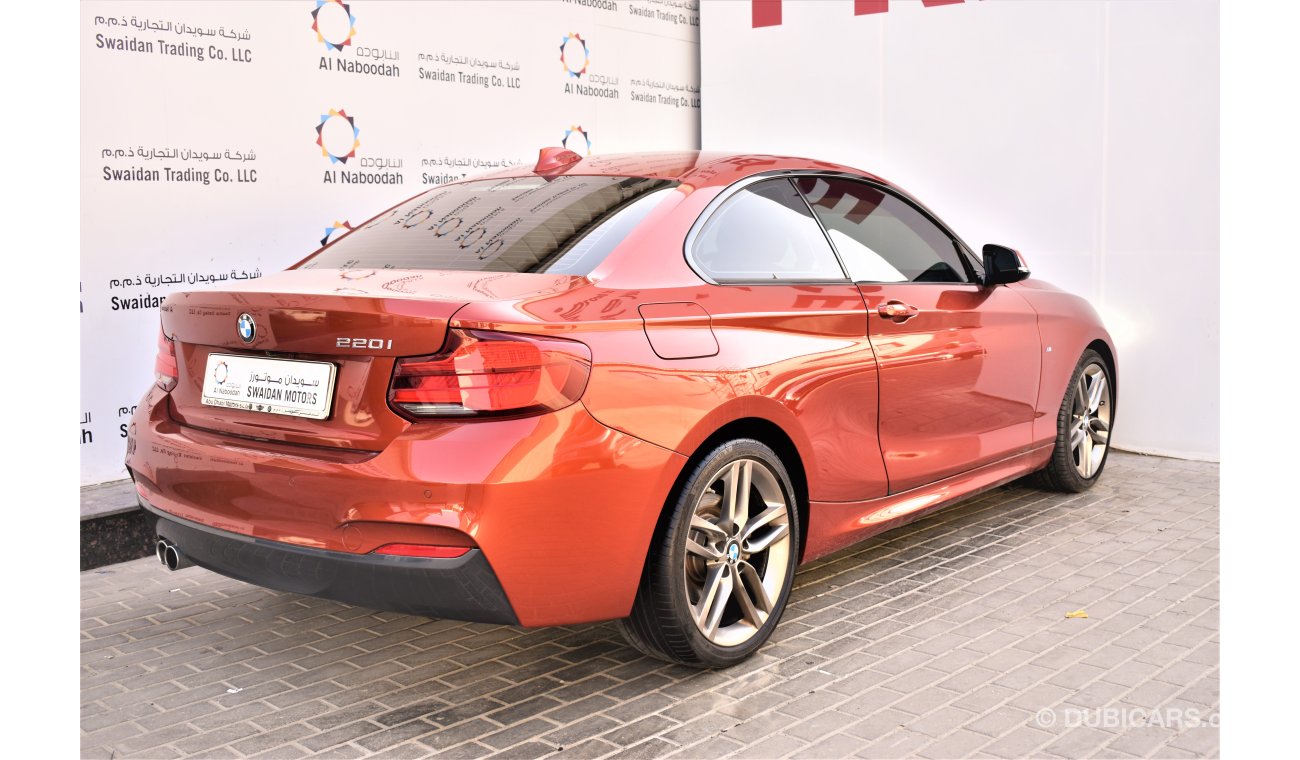 BMW 220i i 2.0L M 2018 GCC DEALER WARRANTY 1 YEAR/20000KM SERVICE CONTRACT