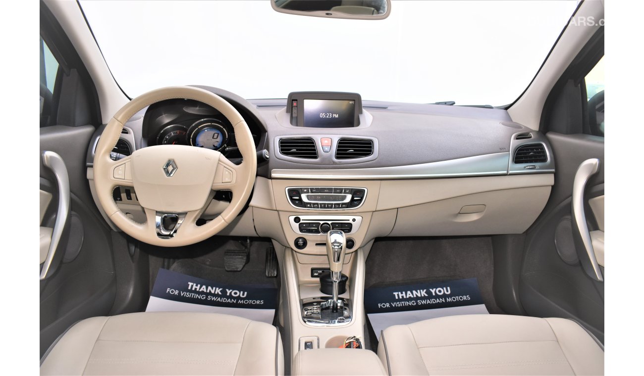 Renault Fluence 2.0L LE 2017 GCC SPECS DEALER WARRANTY WITH NAVIGATION