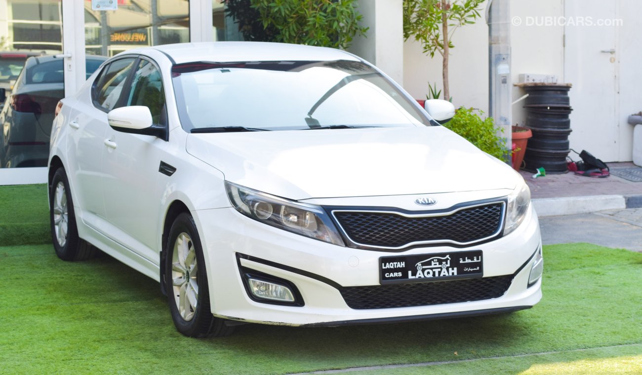 Kia Optima Gulf 2014 white color inside beige No. 2 wheels, cruise control, control wheels, sensors, in excelle