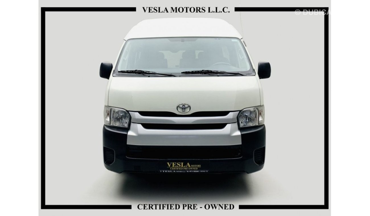 Toyota Hiace HIGH ROOF + ROOF AC / 15 LUXURY SEAT / SIDE GLASS / GCC / UNLIMITED KMS WARRANTY + SERVICE HISTORY
