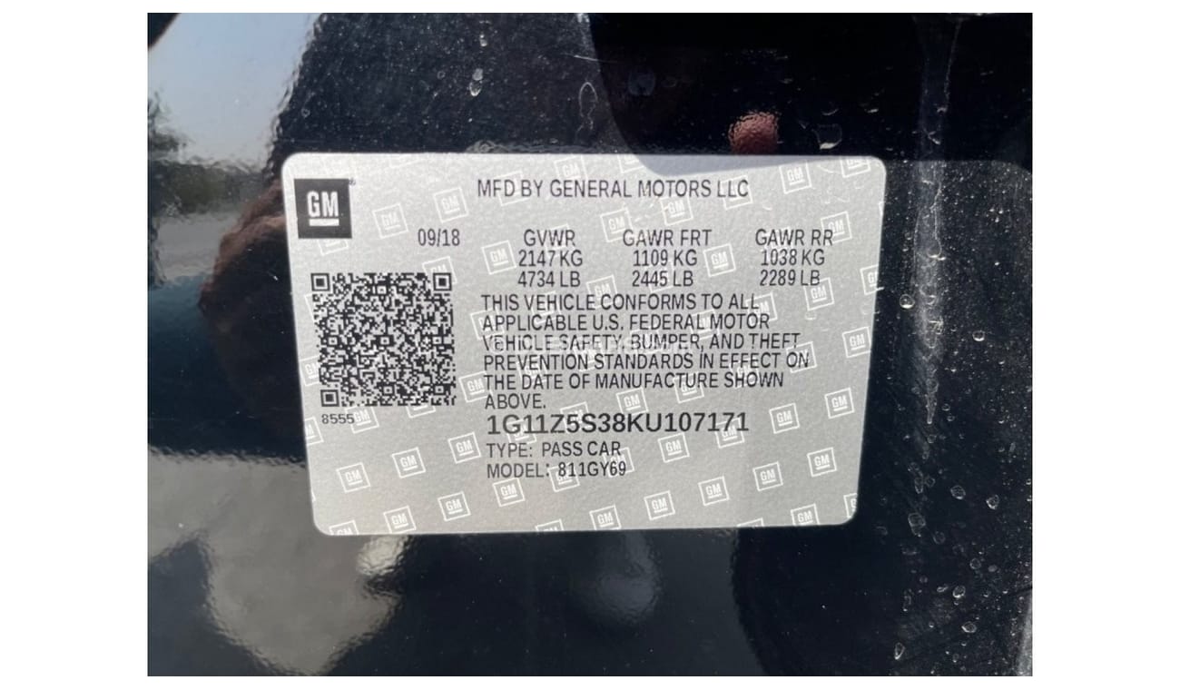 Chevrolet Impala LT Chevrolet Impala Model 2019 USA  full automatic Excellent Condition